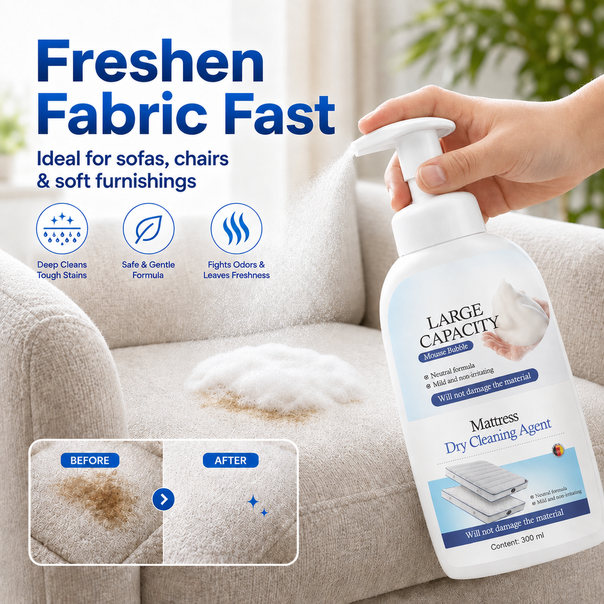 🌿 Mattress Cleaner Spray for Mattress, Sofa & Cushions ✨
