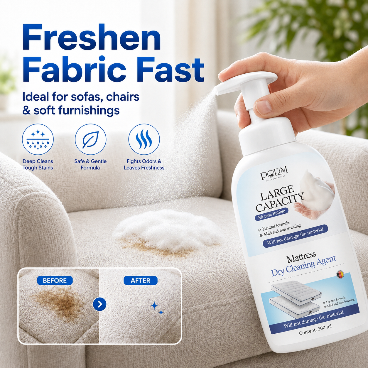 🌿 Mattress Cleaner Spray for Mattress, Sofa & Cushions ✨