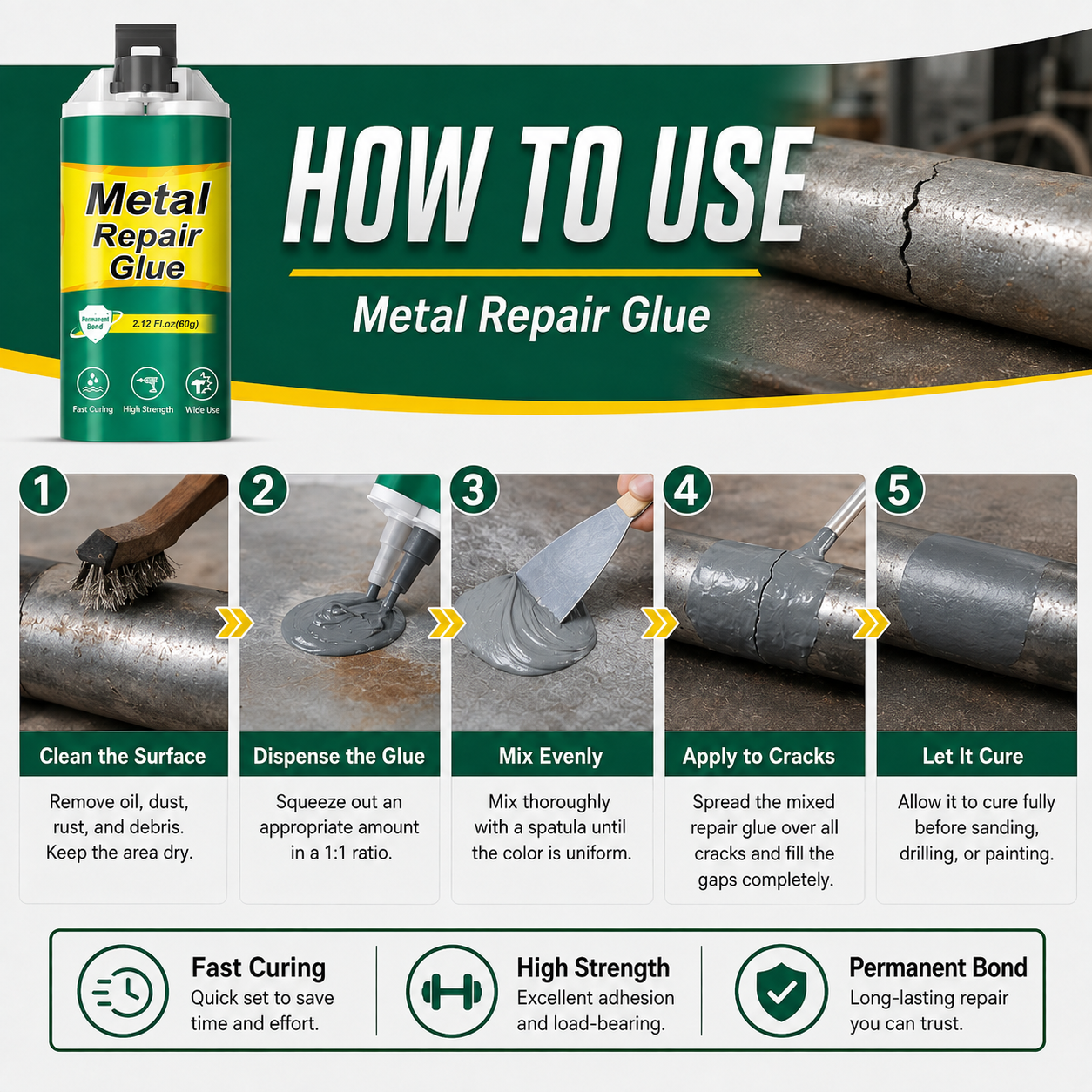 🛠️High-Strength AB Metal Repair Glue