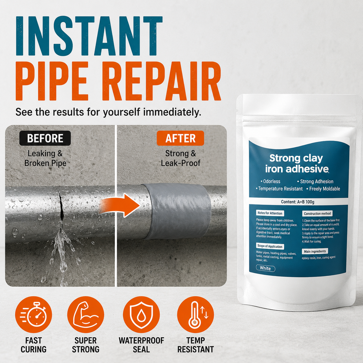Waterproof Heat-Resistant Epoxy Putty Repair Kit